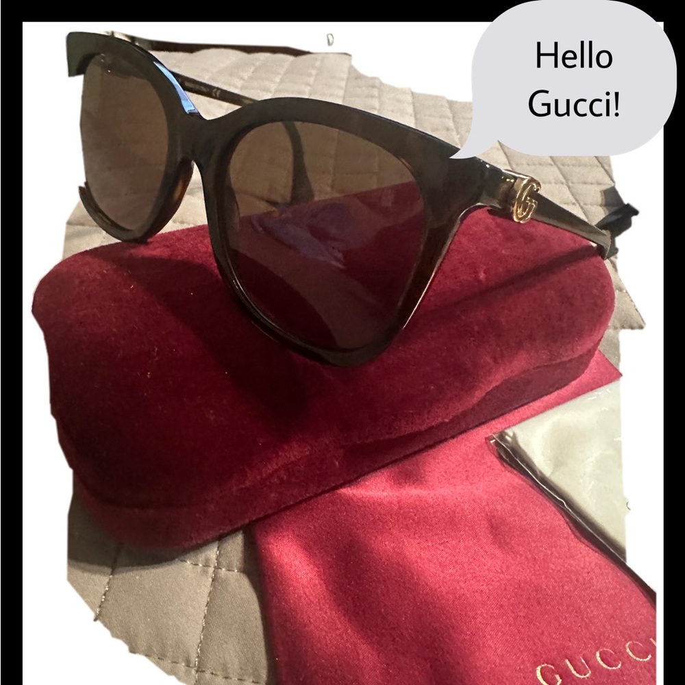 Gucci Women's Dark Brown Sunglasses